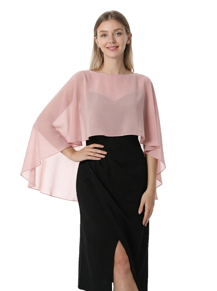 Damen Chiffon-umhang001 Pashmina-Schal Einheitsgrösse Roségold, Einheitsgrösse Roségold