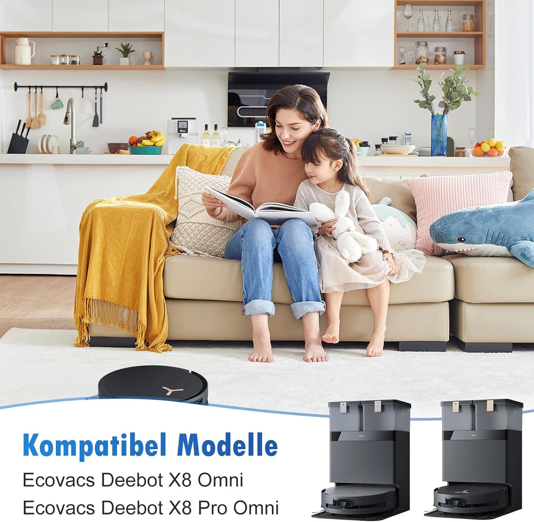 18 Stück Zubehör Set für Ecovacs Deebot X8 Pro Omni / X8 Omni Saugroboter, Ersatzteile mit 1 Hauptbü