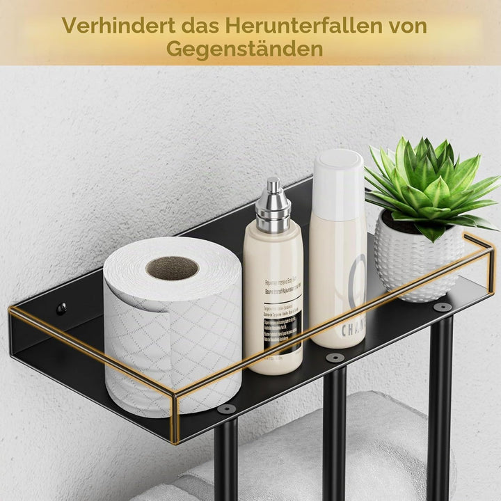 Ovicar Handtuchhalter für Badezimmer – Wandmontage, gerollte Handtuchaufbewahrung mit Metallregal un