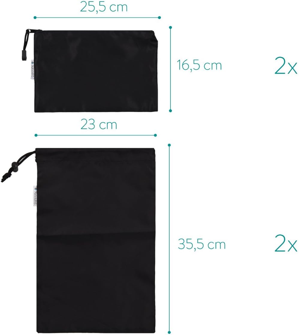 Navaris Koffer Packbeutel Set 7-teilig - 7X Schuhbeutel Wäschebeutel Reise Packtaschen - Rucksack Or