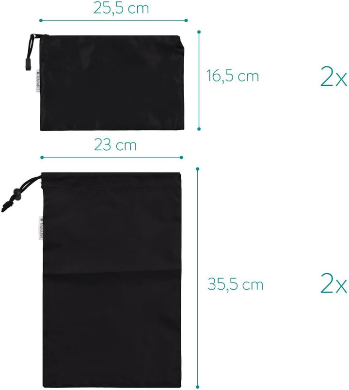 Navaris Koffer Packbeutel Set 7-teilig - 7X Schuhbeutel Wäschebeutel Reise Packtaschen - Rucksack Or