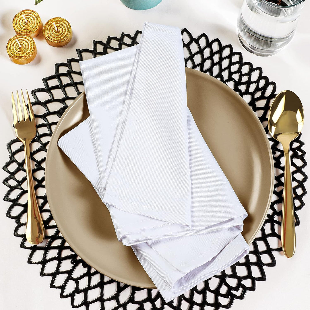 Utopia Kitchen Stoffservietten [12er Pack, Weiss] 50x50 cm Waschbare Tischservietten für Hotel, Mitt