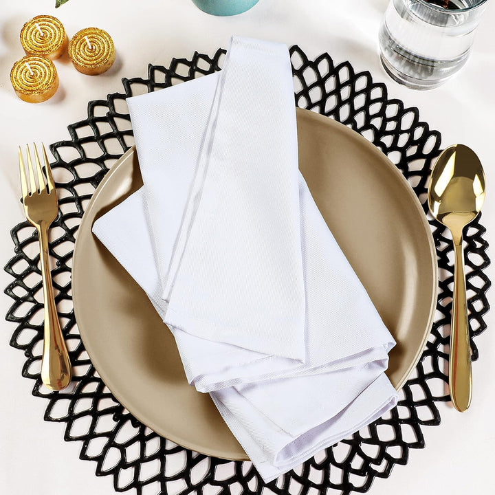 Utopia Kitchen Stoffservietten [12er Pack, Weiss] 50x50 cm Waschbare Tischservietten für Hotel, Mitt
