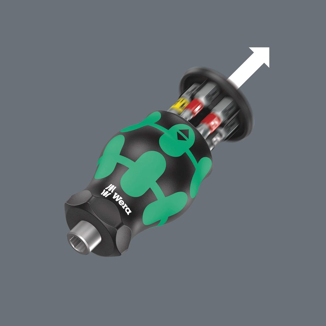 Wera 05008873001 Kraftform Kompakt Stubby 1 Schraubendreher mit Bit Magazin, 6-teilig KK Stubby Maga