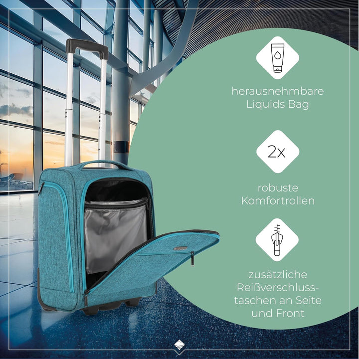 travelite 2-Rad Handgepäck Koffer mit Liquids Bag erfüllt IATA Bordgepäck Mass, Gepäck Serie CABIN U