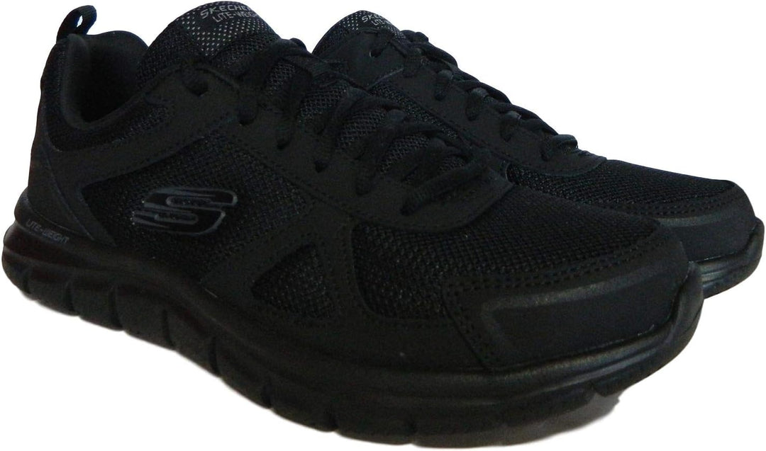 Skechers Herren Sneaker Sportschuhe 39 EU Black Leather Mesh Pu Red Trim, 39 EU Black Leather Mesh P