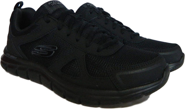 Skechers Herren Sneaker Sportschuhe 39 EU Black Leather Mesh Pu Red Trim, 39 EU Black Leather Mesh P