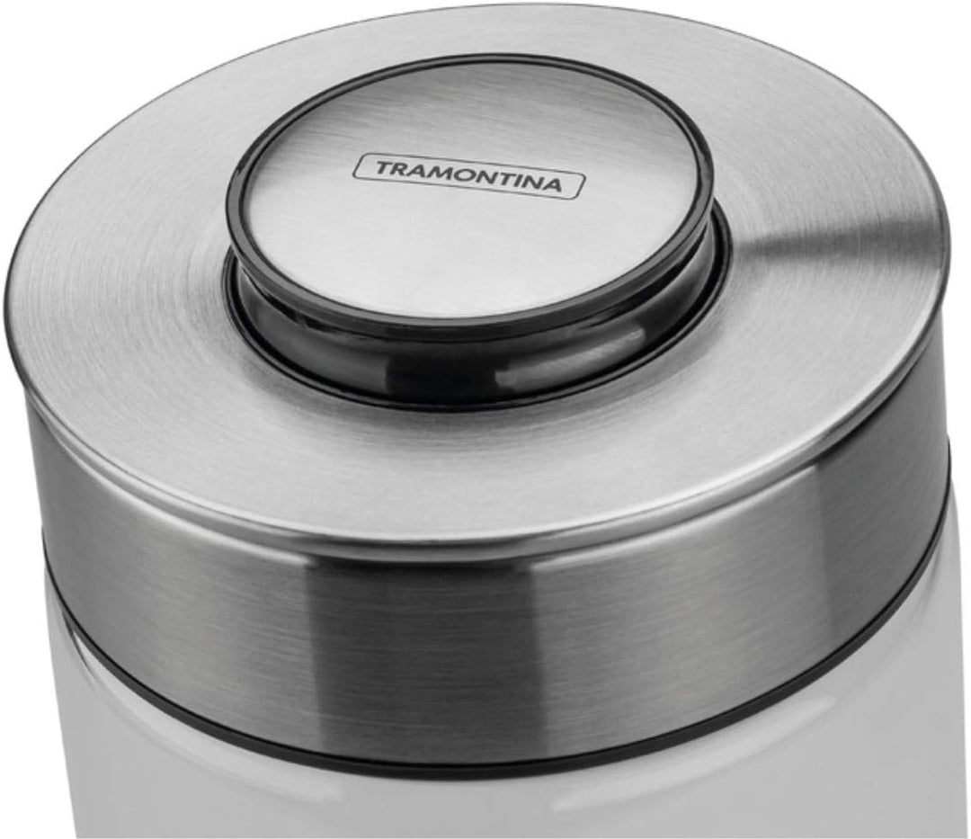 Tramontina Vorratsglas, Ø 10 cm, 1,8 l, Edelstahldeckel, Glas, Transparent, 61227-050, 1,8 Liter, 1,