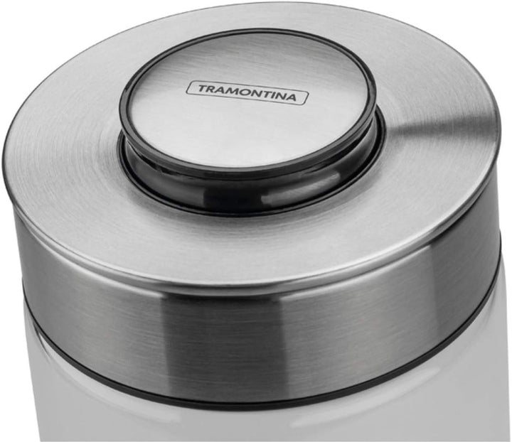 Tramontina Vorratsglas, Ø 10 cm, 1,8 l, Edelstahldeckel, Glas, Transparent, 61227-050, 1,8 Liter, 1,