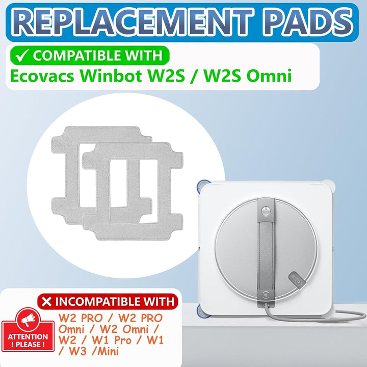 16 Stück Reinigungspad für Ecovacs Winbot W2S/W2S Omni Fensterputzroboter | Wischtücher Roboter Rein