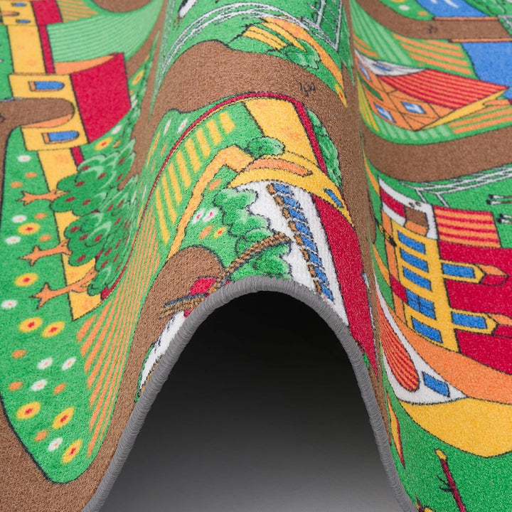 Pergamon Strassenteppich Beidseitig Kinder Spielteppiche für Kinderzimmer und Spielzimmer 80x160 cm