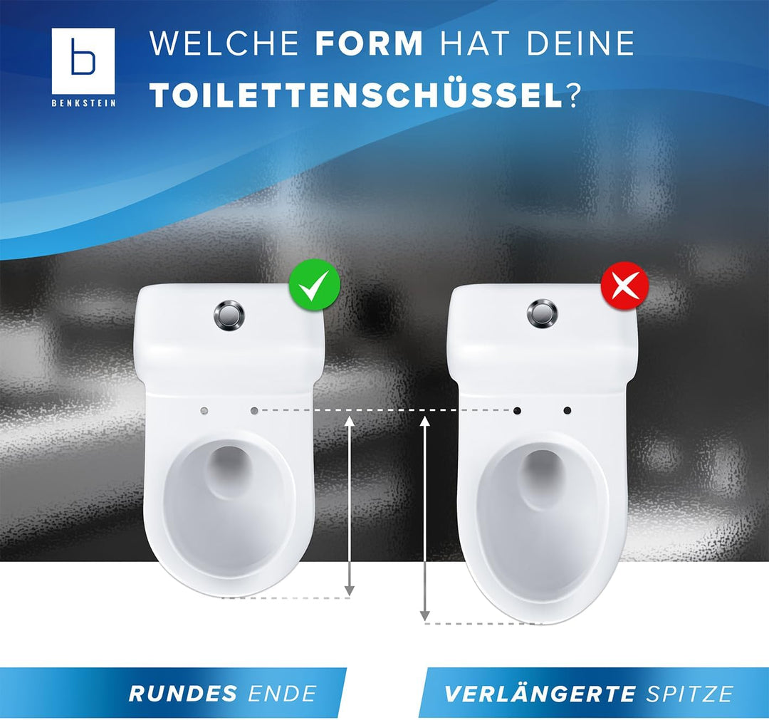 Benkstein® Premium Toilettendeckel antibakteriell D-Form weiss Klodeckel mit Quick-Release-Funktion
