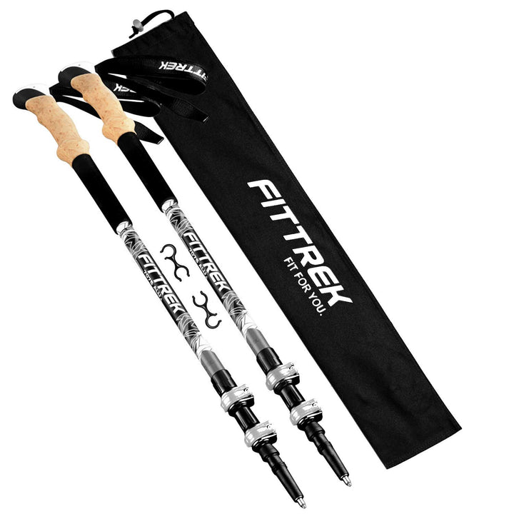 FitTrek Wanderstöcke - Trekkingstöcke - Walking Stöcke Teleskop - Nordic Walking Stock Verstellbar K