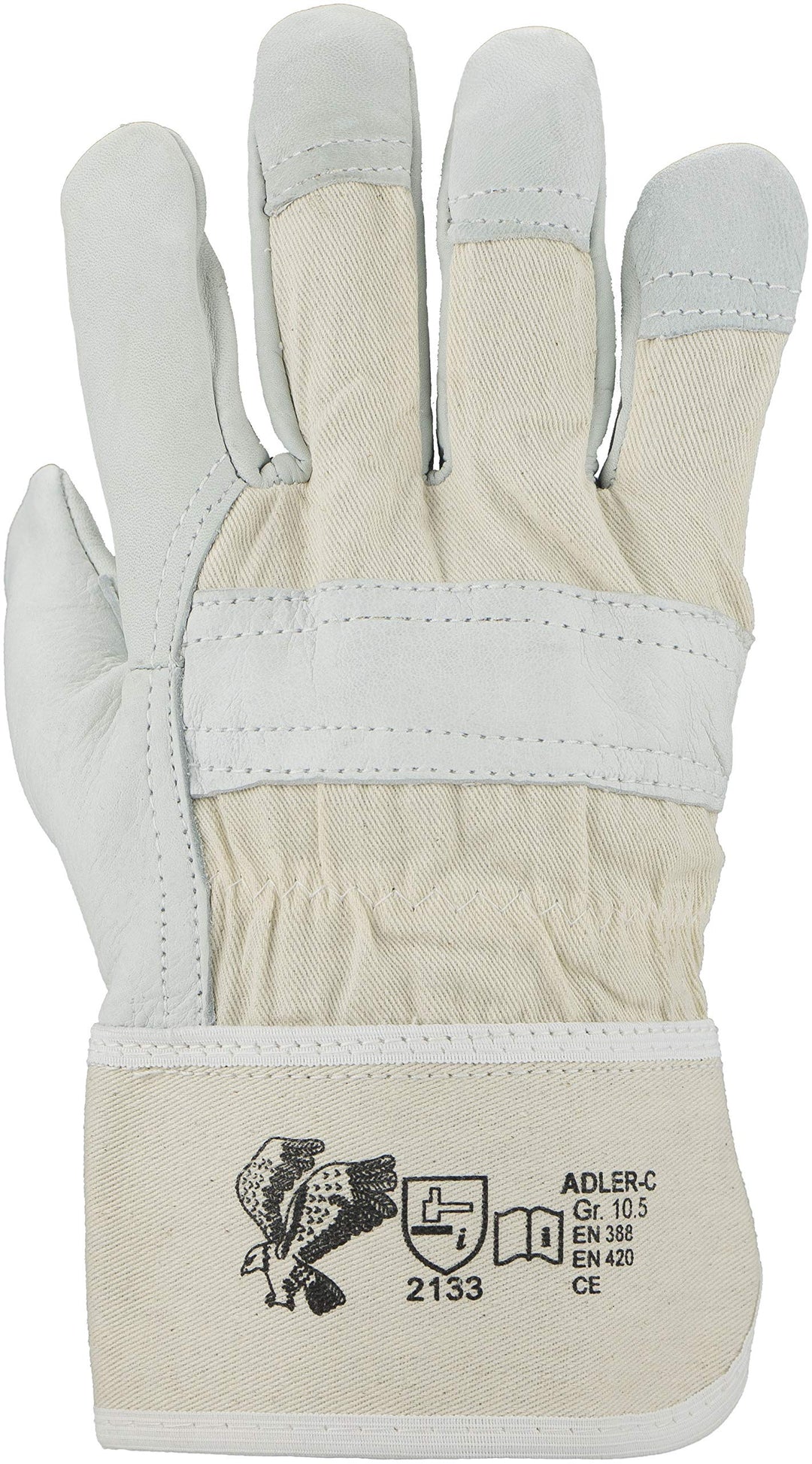ASATEX Rindnarbenleder-Handschuh ADLER-C12, naturfarben, Gr. 12 (12 Paar) Grösse 12 (12er Pack), Grö