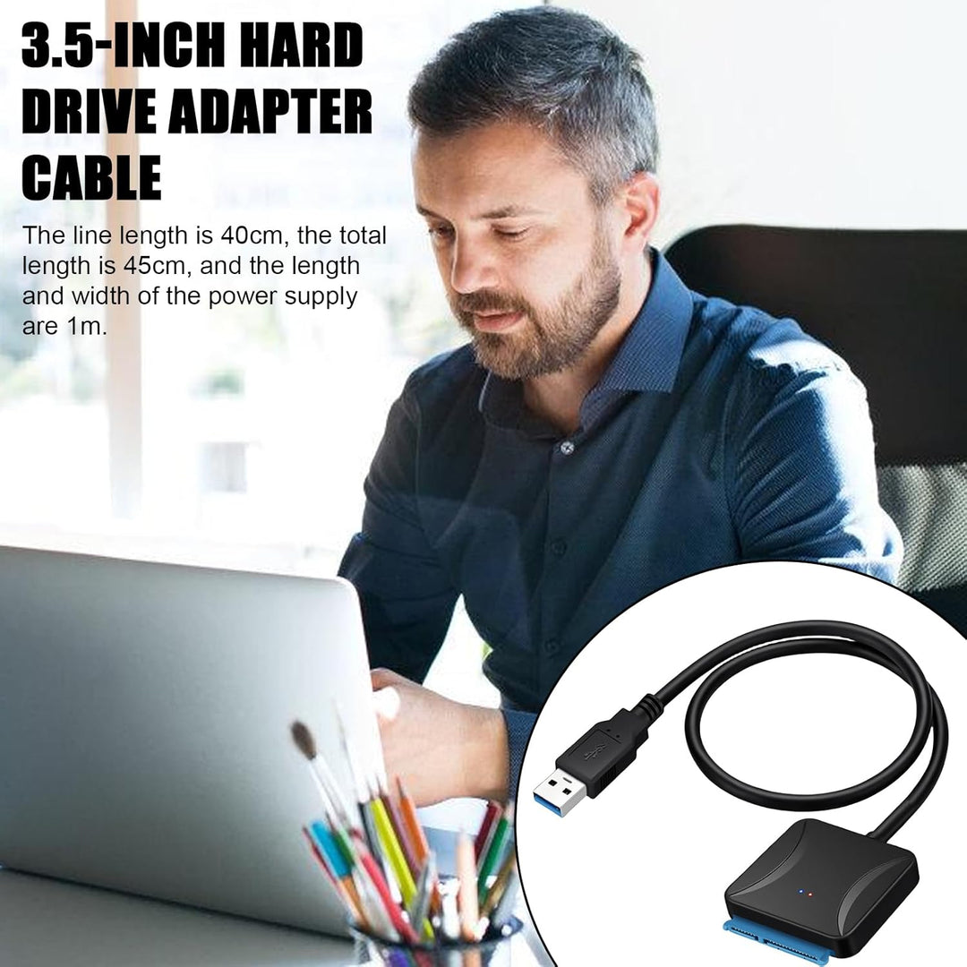 USB 3.0 auf SATA Adapter, USB 3.0 auf SATA III Festplattenadapter mit 12 V/2 A Netzadapter für 2,5 Z