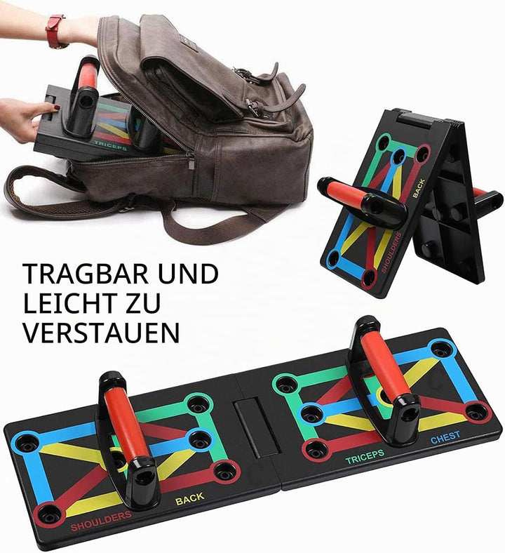 12 in 1 Liegestützbrett, Faltbare Liegestützgriffe Stangen Krafttrainingsgerät für Effektives Traini
