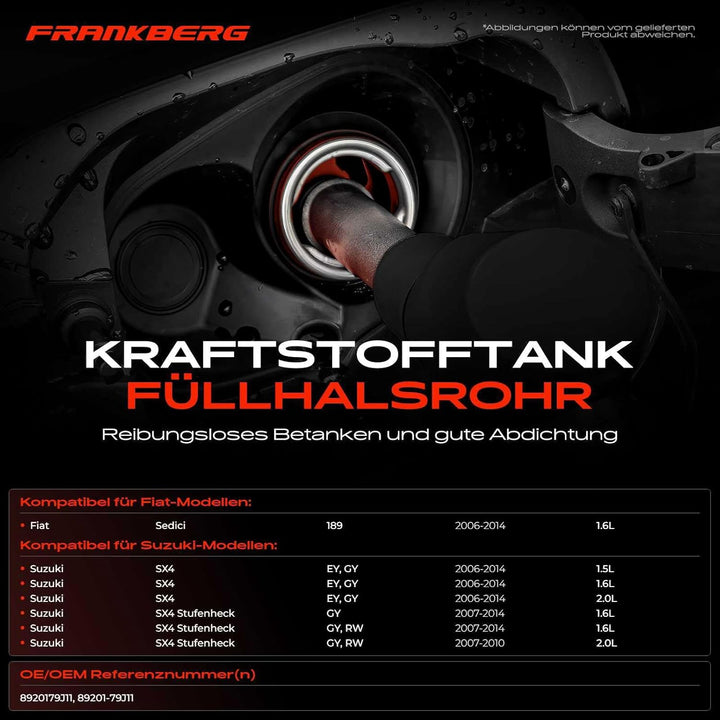Kraftstoffeinfüllrohr Einfüllstutzen für Sedici FY SX4 EY GY 1.5L 1.6L 2.0L Benzin 2006-2014