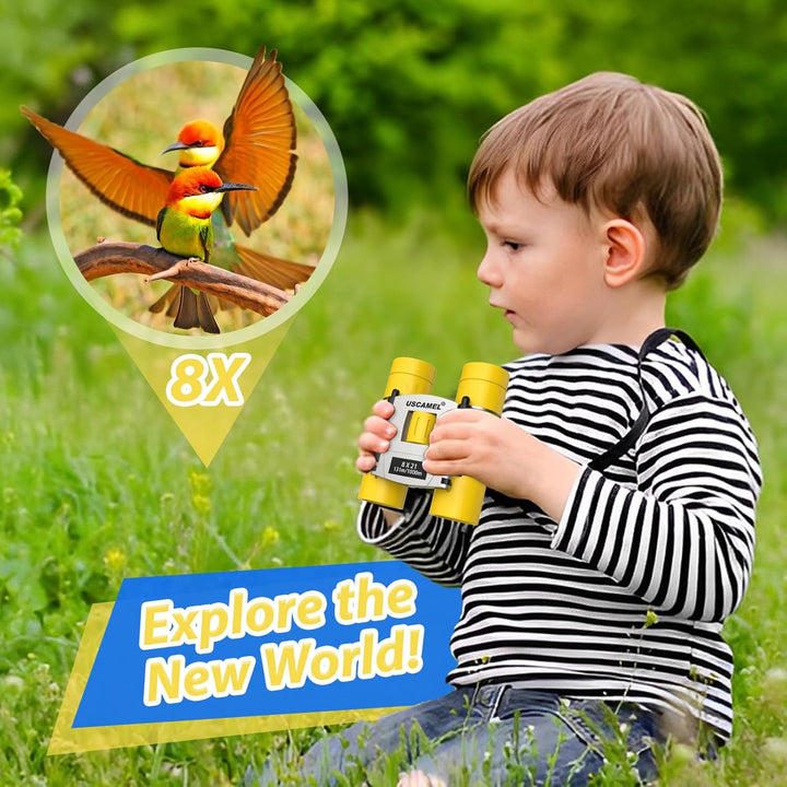 USCAMEL Fernglas für Kinder und Erwachsene, 8×21 Mini Fernglas Kompakt Wasserdichtes für Vogelbeobac