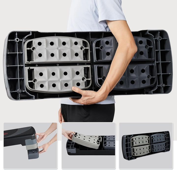 Yaheetech Stepper Aerobic Steppbrett Fitness Heimtrainingsgerät Höhenverstellbar Stepper mit 3 Stufe