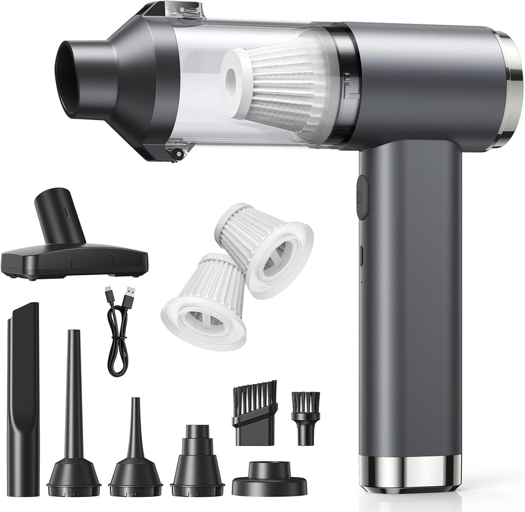 4in1 Handstaubsauger Akku, 25000Pa Handstaubsauger Kabellos, 2 Gang 6000mAh Mini Auto Staubsauger St