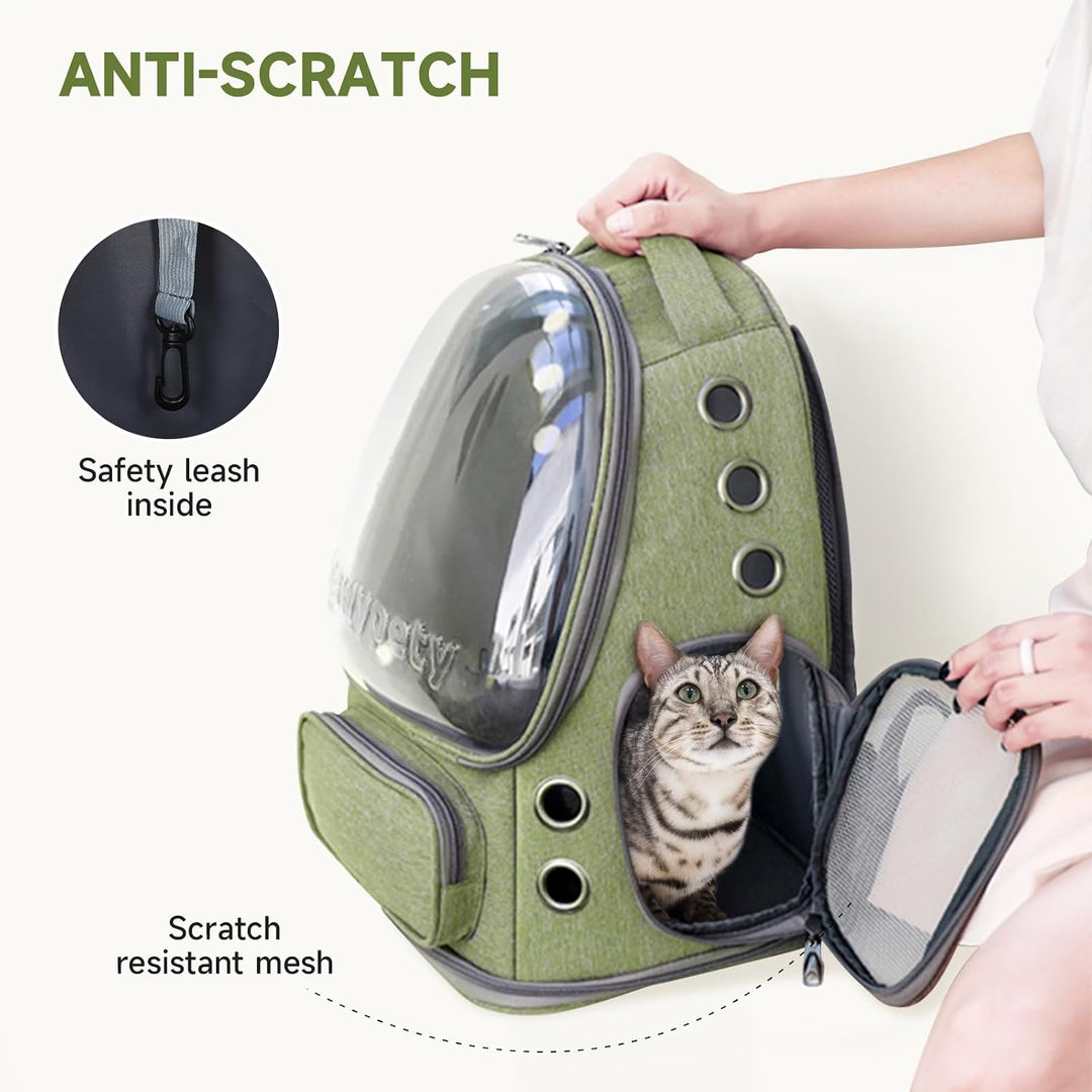 Cawypety Katzenrucksack, atmungsaktiv, grosser Raum, Blasen-Haustier-Rucksack für Kätzchen, kleine H