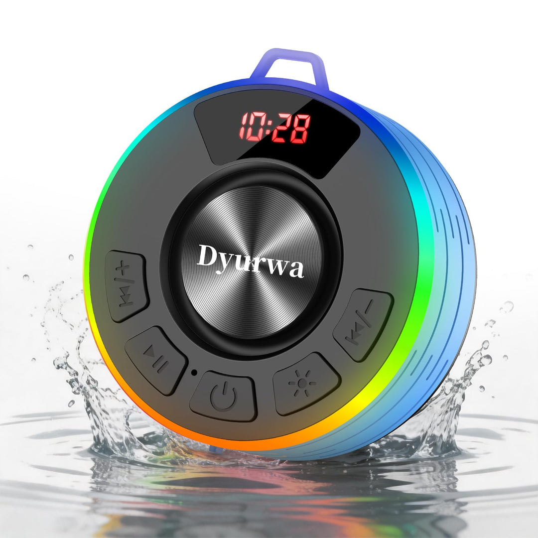 Wasserdichter Bluetooth Duschlautsprecher, 10H Bluetooth-Lautsprecher mit Saugnapf, Tragbare bluetoo