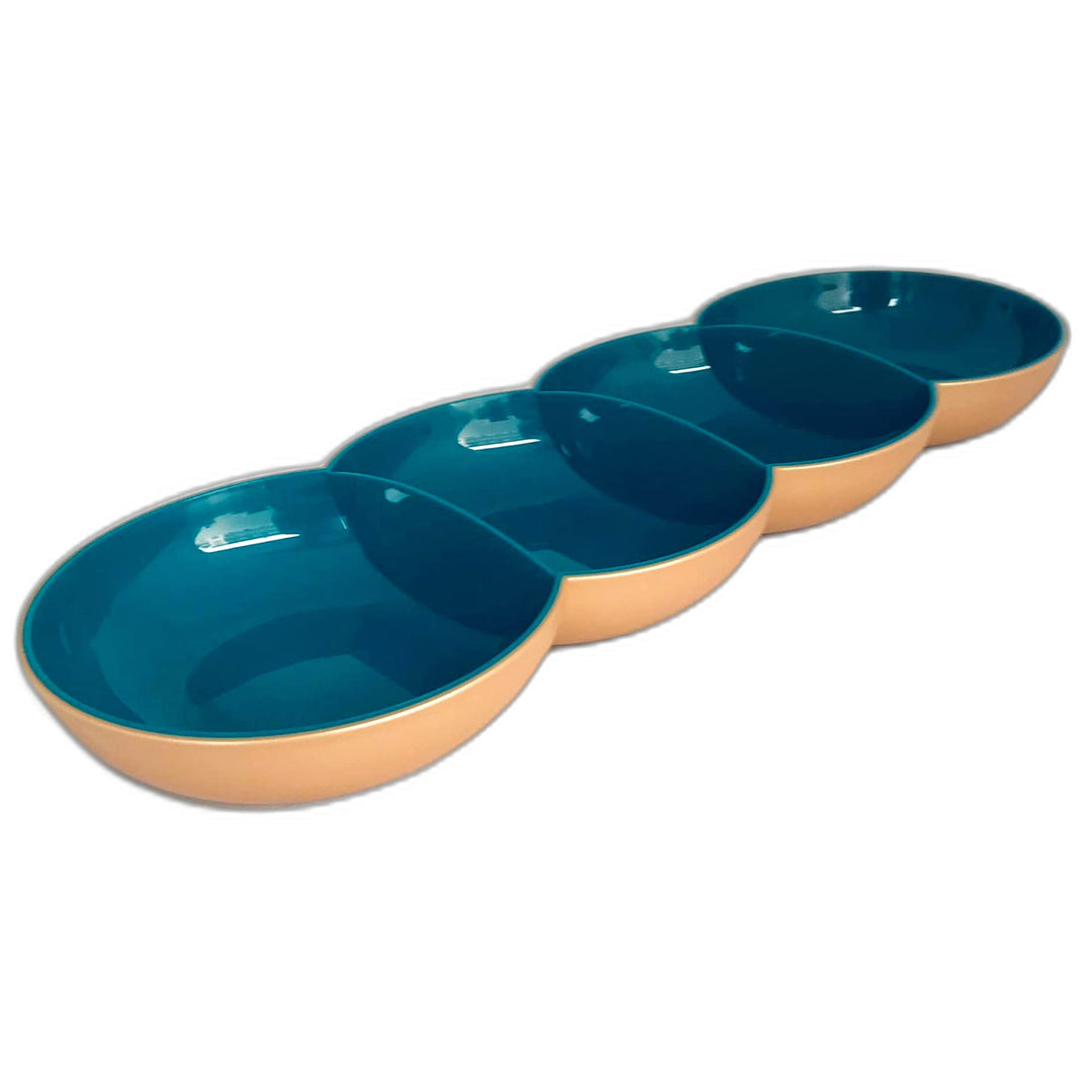 Tupperware , Kunststoff, Allegra Perle petrol gold Servierschale Servierschalenquartett Schale servi