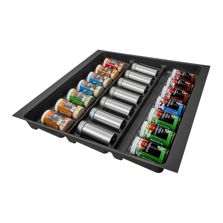 SO-BOX 2 Gewürzeinsatz Breite 50,9 cm, Tiefe 46,2 cm mit anthraziter Kanvas-Struktur für Schubladen