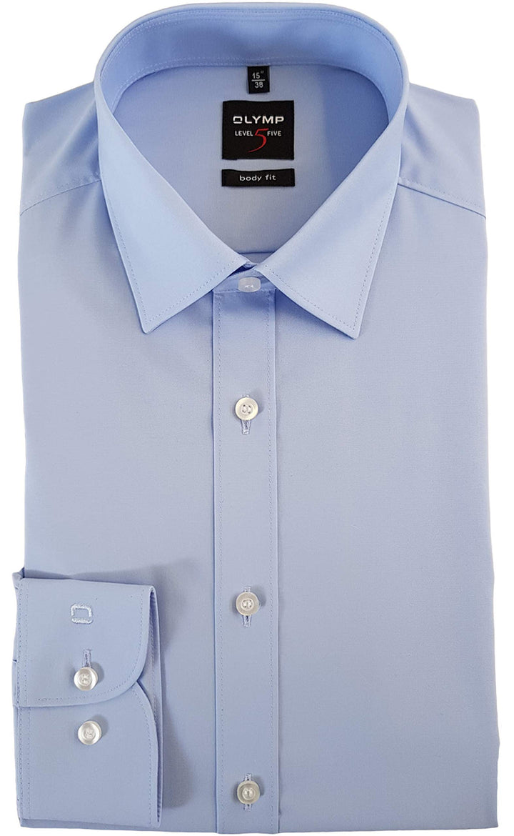 OLYMP Level Five body fit Hemd extra langer Arm Stretch weiss 39 Blau, 39 Blau