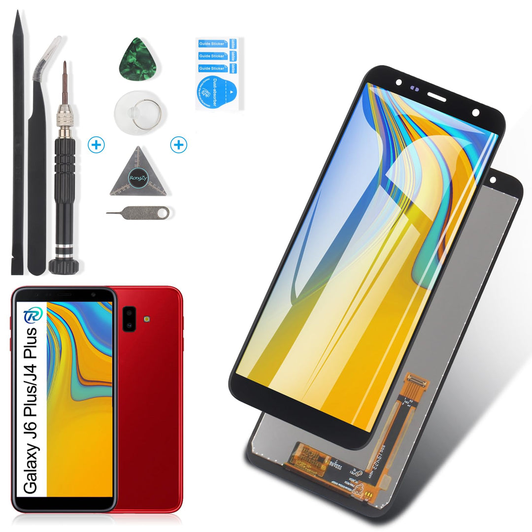 RongZy Display für Samsung Galaxy J6 Plus J610/J4 Plus 2018 J415/J4 Core j410 LCD Bildschirmersatz D