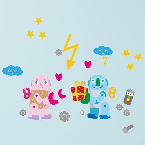 Wandkings Roboter Wandsticker Megapack Set, 103 Aufkleber, Gesamtfläche 260 x 70 cm