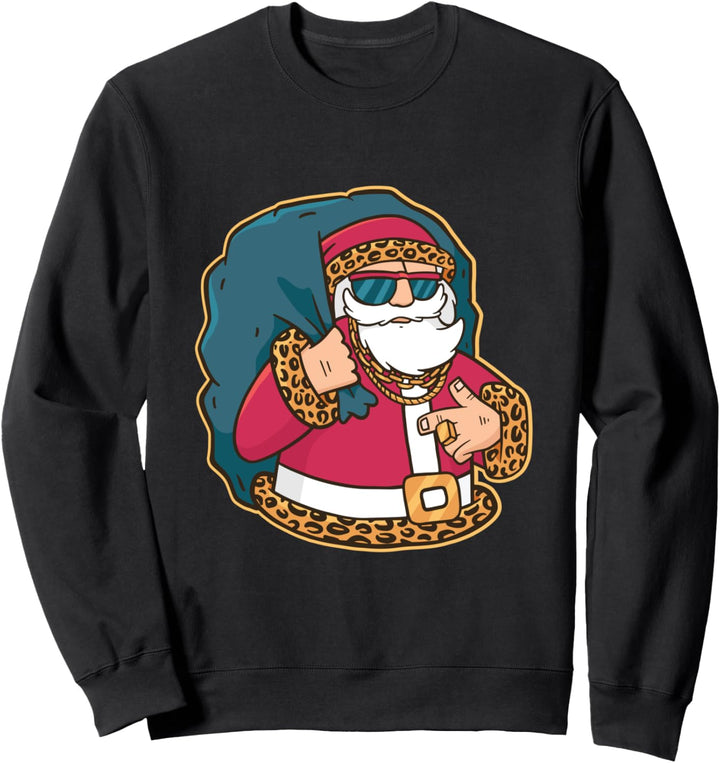 Cooler Weihnachtsmann bringt Geschenke zu Weihnachten Sweatshirt