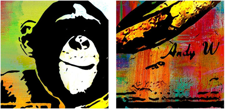 murando Akustikbild Banksy Monkey Frame Bilder Akustikschaum Hochleistungsschallabsorber Schallschut