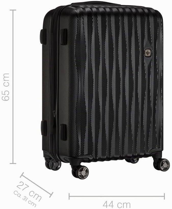 WENGER Energie M Hartschalenkoffer mit 4 Rollen, Trolley, M, 65 (75) l, Sicherheitsschloss, Damen He