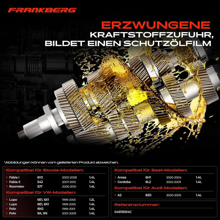 Frankberg Ölpumpe Kompatibel mit A2 8Z0 2000-2005 Ibiza III 6L1 2002-2009 Ibiza IV 6J5 6P1 2008-2010