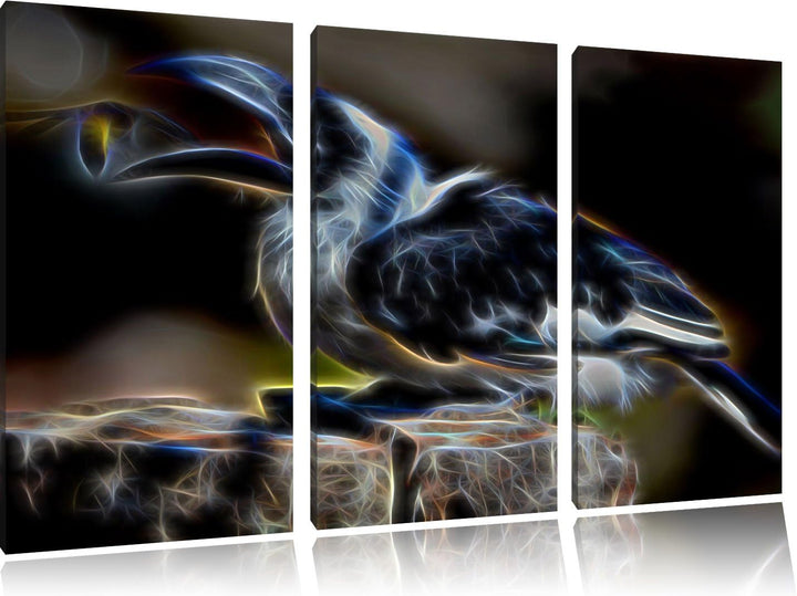 Dark Decken-Toko beim Fressen NewArt 3-Teiler Leinwandbild 120x80 Bild auf Leinwand, XXL riesige Bil