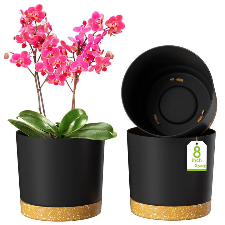 ZMTECH Blumentopf 20 cm Durchmesser übertöpfe für zimmerpflanzen, Kunststoff blumentöpfe mit Unterse