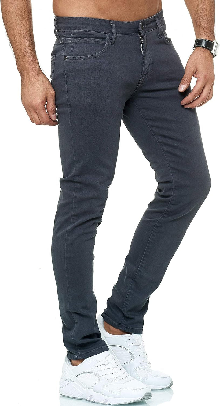 Jeans Slim Fit Stretch Denim Hose im 5 Pocket Style Clean Look Basic für Alltag und Büro 30W / 32L A