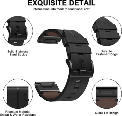 BOJYS 7 Leder Armband, 22mm Ersatzarmband Verstellbare Uhrenarmband Quick-Fit Armband für 7, 6, 6 Pr