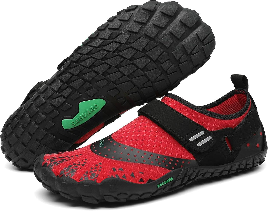 SAGUARO Barfussschuhe Herren Damen Outdoor Sport Fitnessschuhe Traillaufschuhe Gr.35-48 39 EU Rot, 3