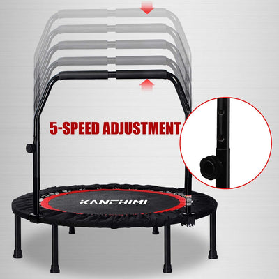 Kanchimi Faltbar Mini Fitness Indoor Exercise Workout Rebounder Sport Trampolin mit Griff 40 inch（10