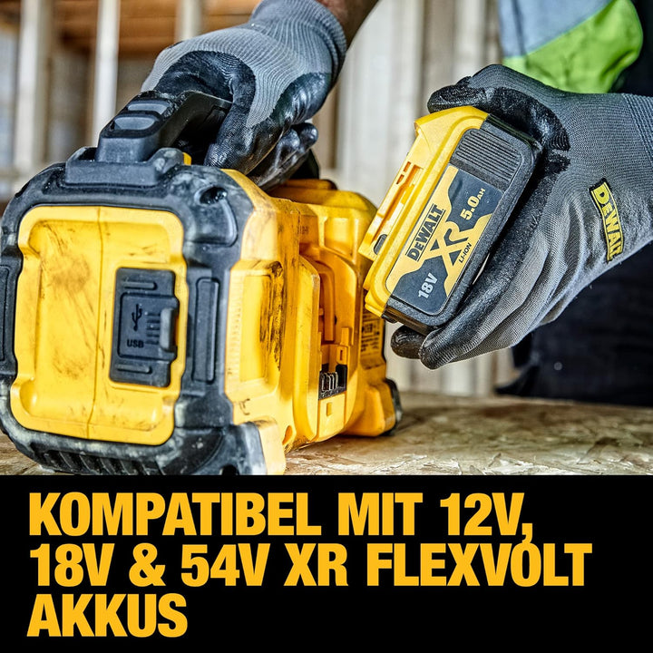 Dewalt Bluetooth Akku-Lautsprecher DCR011 (Stereo, extrem robust, mit Überrollbügel, AUX-Eingang 3,5