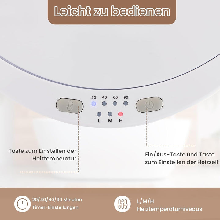 RELAX4LIFE Handtuchwärmer 23L Elektrische Handtuchheizung Stehend Heizkorb mit 4 Timer-Einstellungen