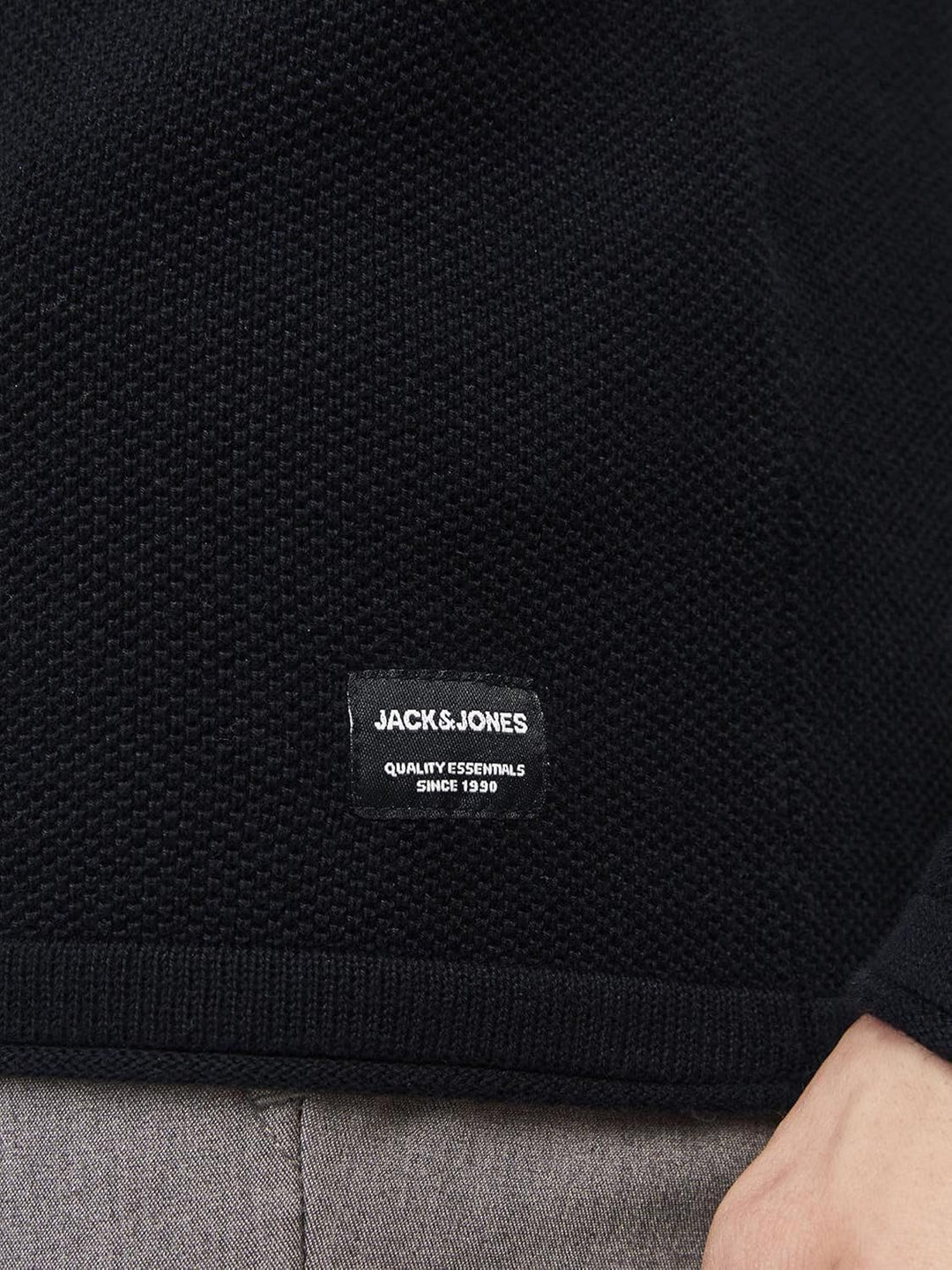 JACK & JONES Male Strickpullover mit Rundhals Einfarbig Strickpullover mit Rundhals XL Schwarz, XL S