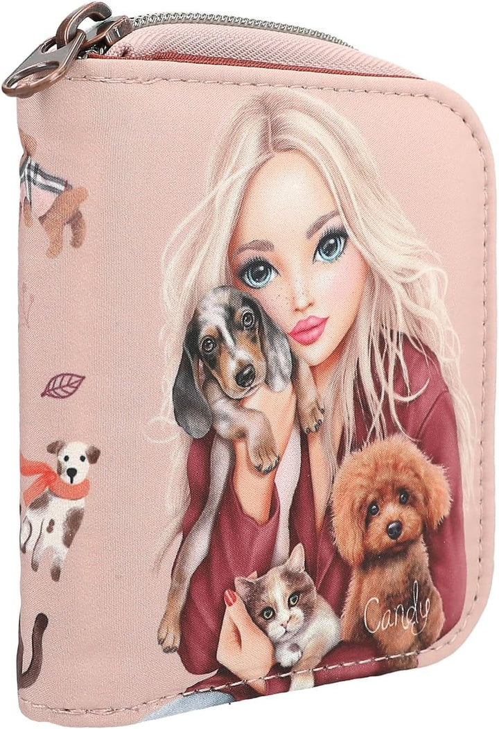 Depesche 13678 TOPModel Fur Ever Friends - Portemonnaie in Rosa und Kupfer, mit Model Motiv, Hunden