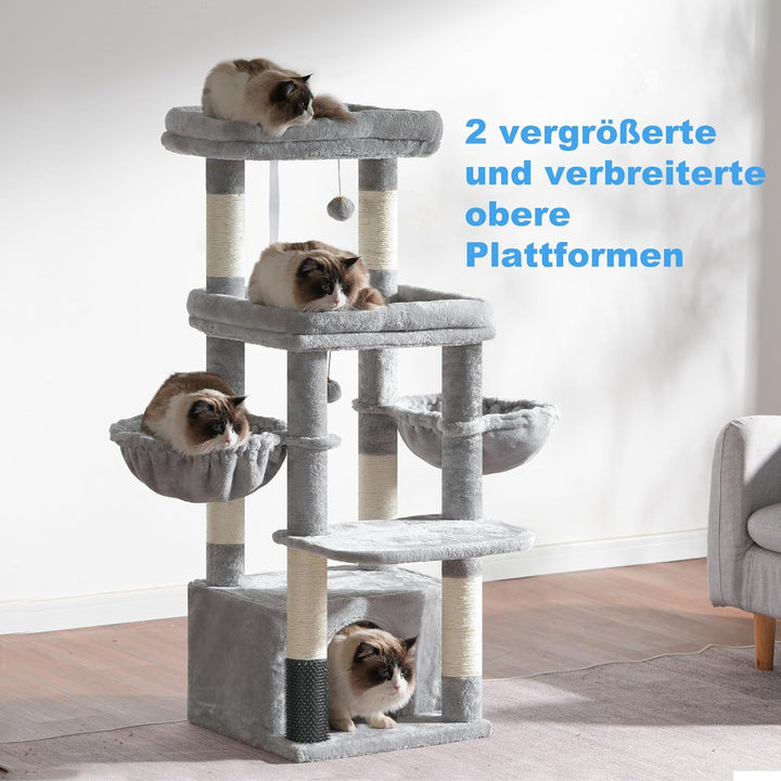Hey-brother Kratzbaum, Katzenbaum für Grosskatze und Maine-Coon-Katzen, mehrstöckiger Stabil Katzenk
