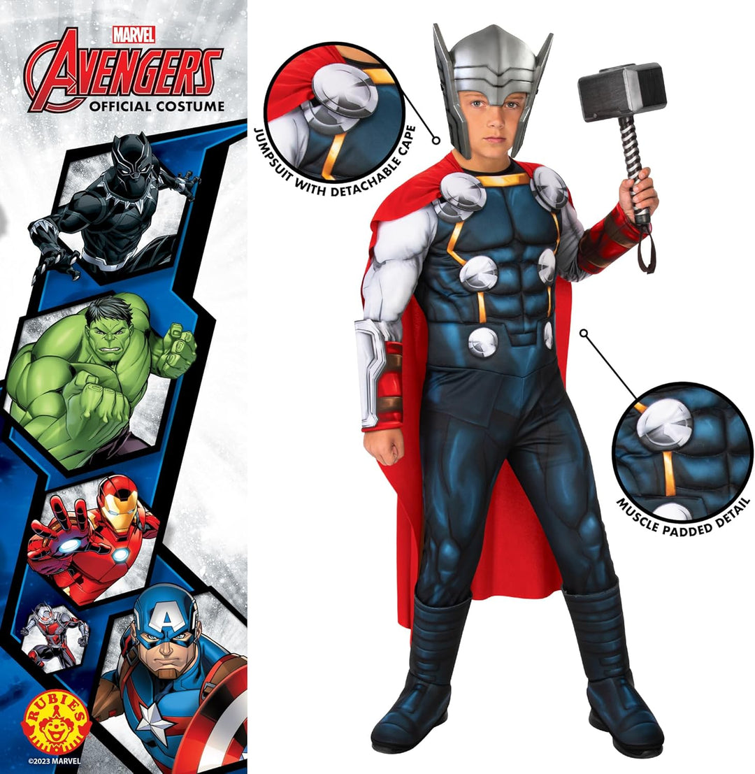 Rubie's Offizielles Marvel Avengers Thor Deluxe Kinderkostüm, Kinder-Superhelden-Kostüm