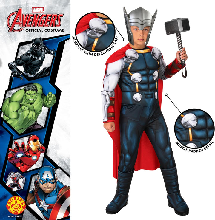 Rubie's Offizielles Marvel Avengers Thor Deluxe Kinderkostüm, Kinder-Superhelden-Kostüm