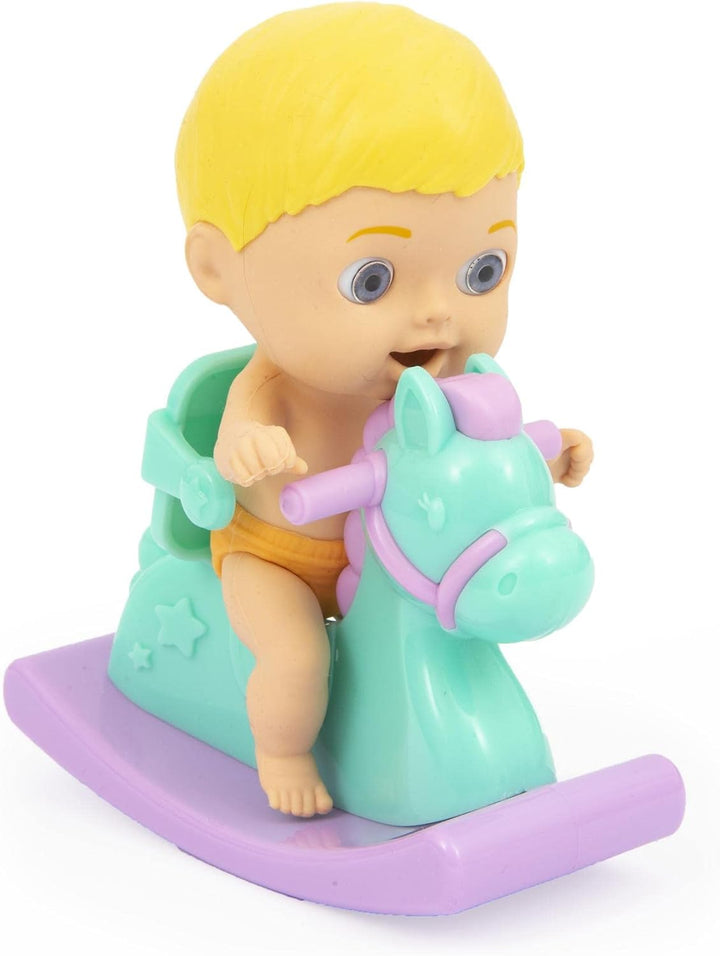 Giochi Preziosi Cicciobello Amicicci, Baby mit Schaukelpferd, mit Zubehör, Modell für Jungen, Blonde