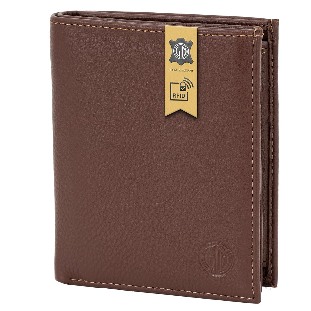 LINDENMANN Portemonnaie Herren Leder/Geldbeutel Herren, Rindleder, braun
